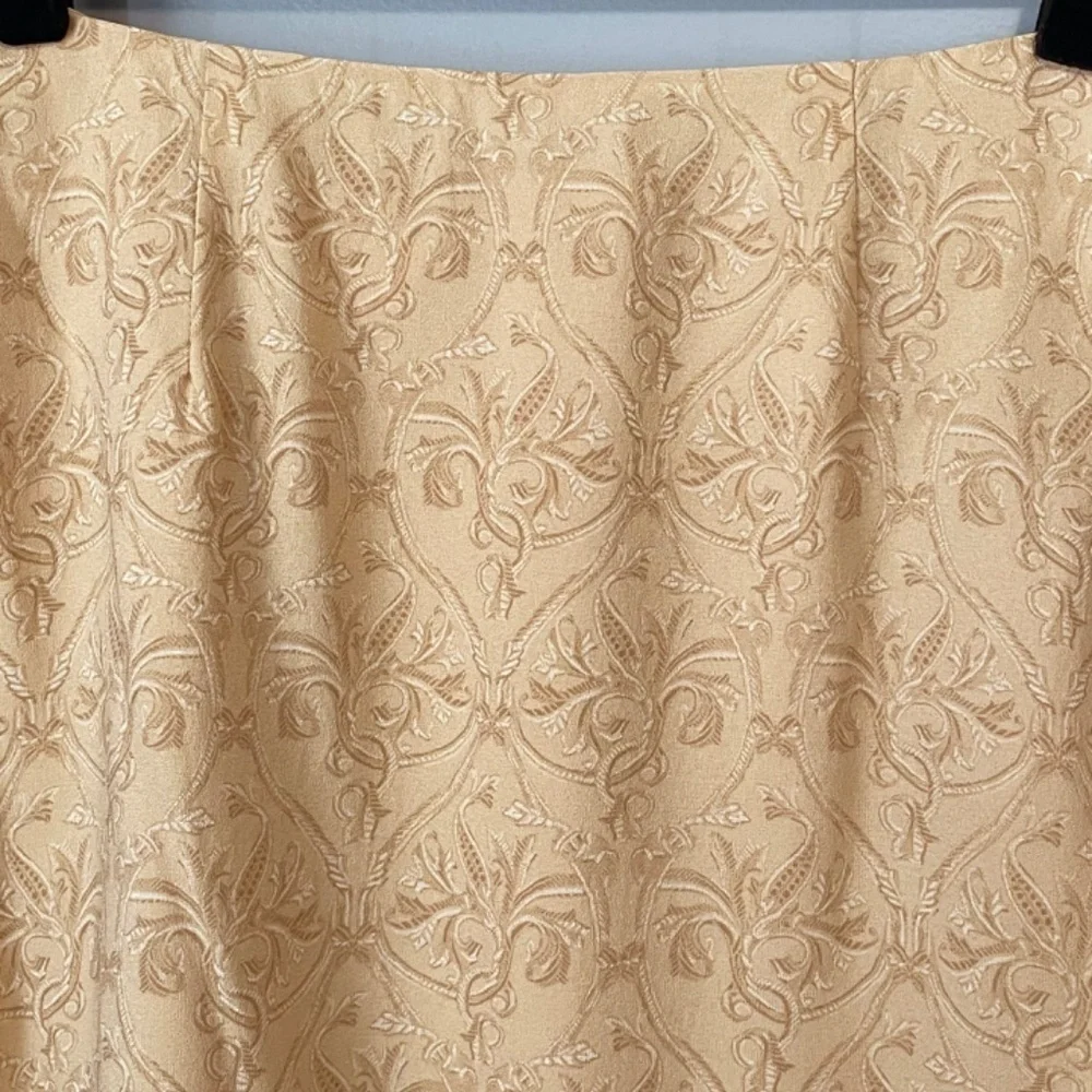 Vintage 100% Silk Talbots Baroque Midi Slip Skirt tag 6, 4 fit (S) EUC